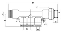 PKD-G, Pneumatic Fittings with BSPP thread, Air Fittings, one touch tube fittings, Pneumatic Fitting, Nickel Plated Brass Push in Fittings